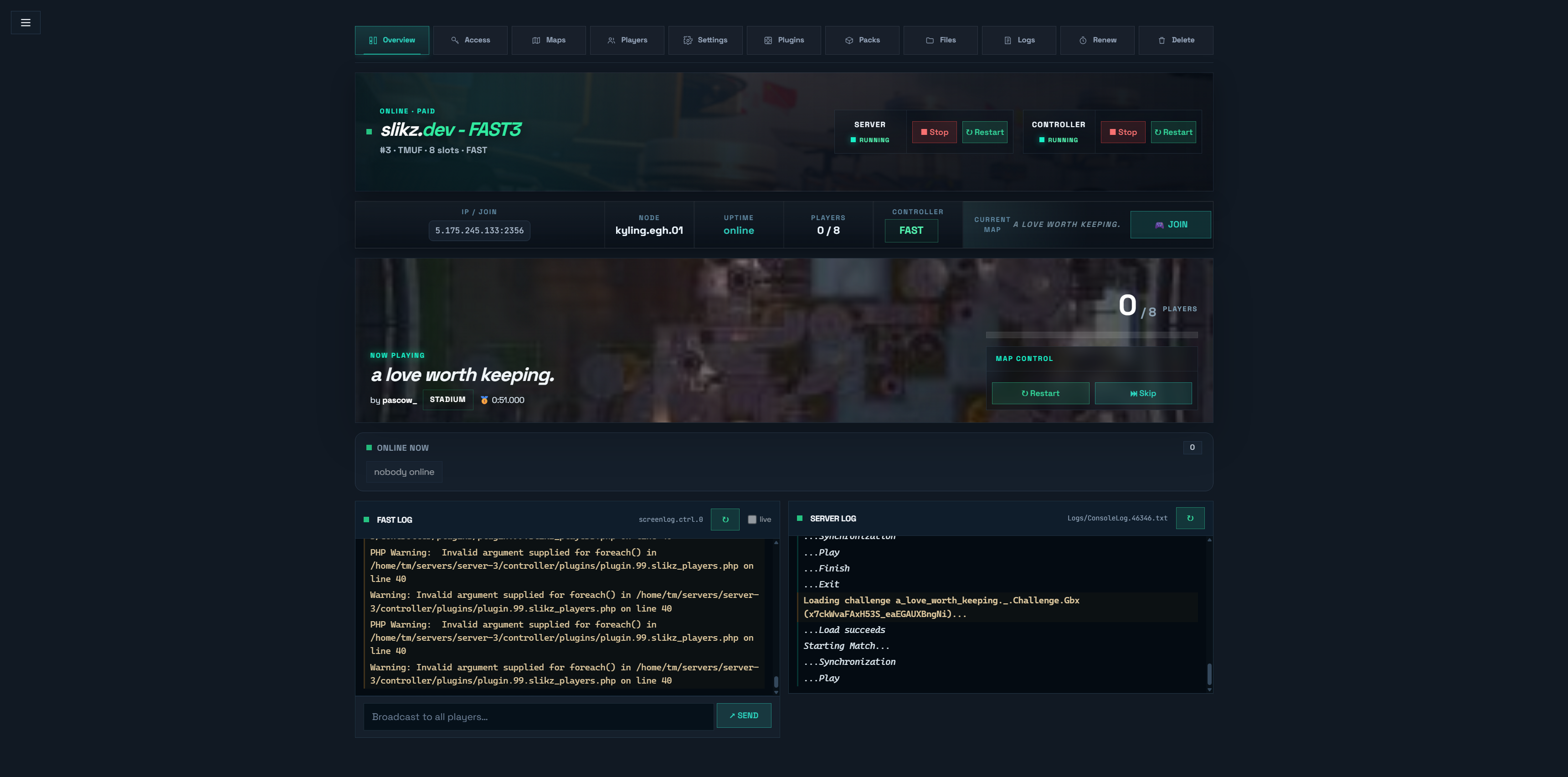 Live overview